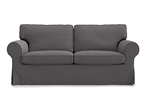 MASTERS OF COVERS Sofabezug für IKEA Ektorp 2-Sitzer, Dunkelgrau Sofa überzug Ektorp Couch überzug aus Baumwolle, Ektorp 2er Sofa Cover, 179x88x88cm MASTERS OF COVERS Sofabezug für IKEA Ektorp 2-Sitzer, Dunkelgrau Sofa überzug Ektorp Couch überzug aus Baumwolle, Ektorp 2er Sofa Cover, 179x88x88cm von MASTERS OF COVERS