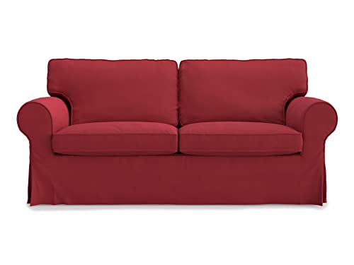 MASTERS OF COVERS Sofabezug für IKEA Ektorp 2-Sitzer, Rot Sofa überzug Ektorp Couch überzug aus Baumwolle, Ektorp 2er Sofa Cover, 179x88x88cm von MASTERS OF COVERS