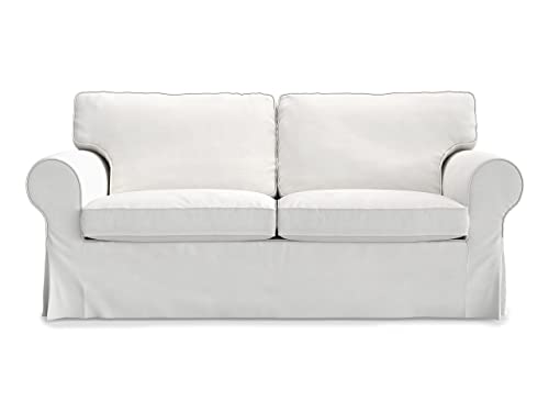 MASTERS OF COVERS Sofabezug für IKEA Ektorp 2-Sitzer, Weiß Sofa überzug Ektorp Couch überzug aus Baumwolle, Ektorp 2er Sofa Cover, 179x88x88cm von MASTERS OF COVERS