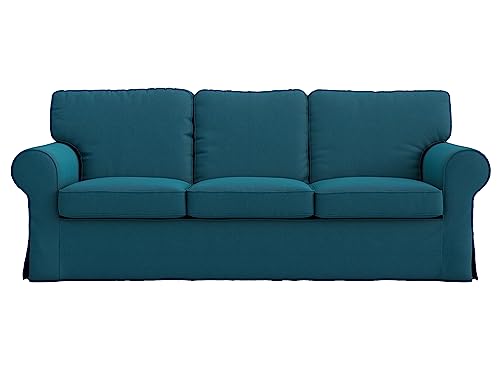 MASTERS OF COVERS Sofabezug für IKEA Ektorp 3-Sitzer, Dunkler Ozean Sofa überzug Ektorp Couch überzug aus Polyester Petite, Ektorp 3er Sofa Cover, 218x88x88cm von MASTERS OF COVERS
