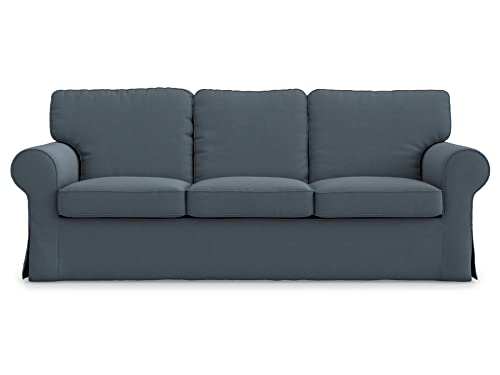 MASTERS OF COVERS Sofabezug für IKEA Ektorp 3-Sitzer, Titangrau Sofa überzug Ektorp Couch überzug aus Polyester Petite, Ektorp 3er Sofa Cover, 218x88x88cm von MASTERS OF COVERS