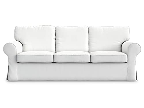 MASTERS OF COVERS Sofabezug für IKEA Ektorp 3-Sitzer, Kaltes Weiß Sofa Überzug aus Polyester Petite, Ektorp Couch Cover, 218x88x88cm von MASTERS OF COVERS