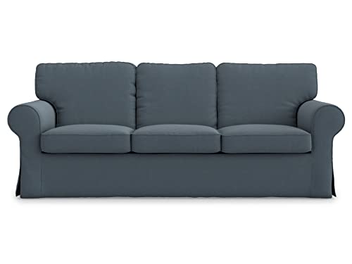 MASTERS OF COVERS Sofabezug für IKEA Ektorp 3-Sitzer, Titangrau Sofa Überzug aus Polyester Petite, Ektorp Couch Cover, 218x88x88cm von MASTERS OF COVERS