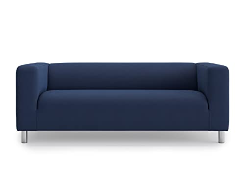 MASTERS OF COVERS Ersatzsofabezug für IKEA Klippan 2-Sitzer, Klippan 2 er Sofabezug, Loveseat, Sofa Überzug, Klippan Bezug, 180 cm x 85 cm x 58 cm (Blau, Baumwolle) von MASTERS OF COVERS