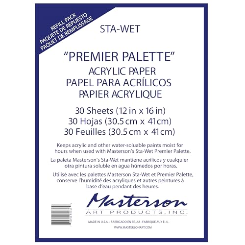 Masterson MAS105.1 Palette Seal Acrylfolie Nachfüllpackung für 100, Acryl, Weiss/opulenter Garten von Masterson