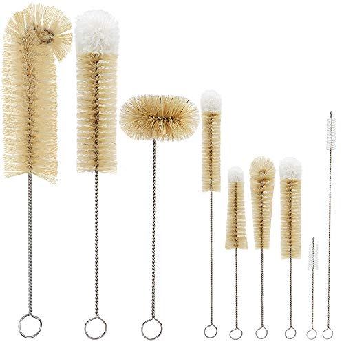 MASTERTOP Reinigungsbürsten-Set für Flaschen,9-teiliges multifunktionale Flaschenbürste, geeignet für die Reinigung von Strohhalm, Milchflasche, Weinglas, Dekanter und Ausgießer von Teekanne von MASTERTOP
