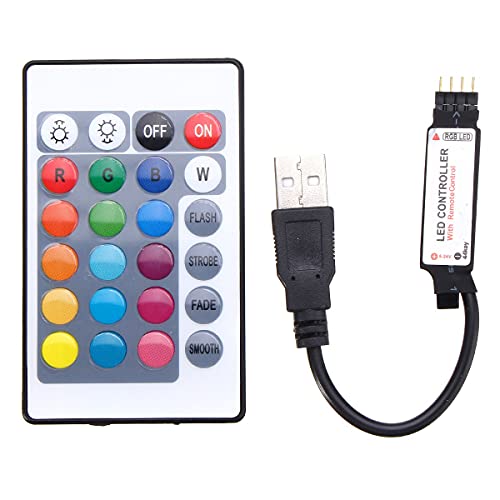 MASUNN 24 Tasten USB Led Controller Mit Fernbedienung Für DC5V 5050 RGB Strip Light von MASUNN