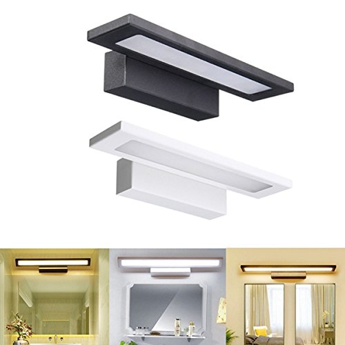 MASUNN 5W Moderne Led Wandleuchte Badezimmerspiegel Wandleuchte 25Cm Lampe Ac85-265V - Warmes Weiß - Schwarz von MASUNN