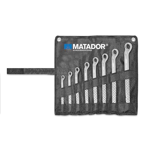 MATADOR Ringschlüssel Set | 12-teiliges Schraubenschlüssel Set | Ringschlüssel gekröpft in Werkzeug Rolltasche | MATADOR Schraubenschlüssel Set Art.-Nr.: 02009080 von MATADOR Schraubwerkzeuge