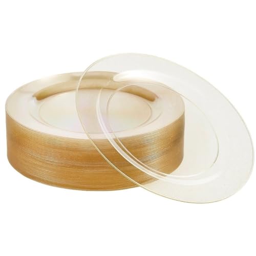 MATANA 100 Premium Plastikteller mit Goldglitter, 26cm - Mehrweg Kunststoffteller - Hartplastik Partyteller Gold für Hochzeiten, Geburtstage, Partys - Elegantes & Stabiles Partygeschirr von MATANA