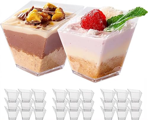 MATANA 100 Mini Plastik Dessertschalen, Dessertgläser für Partys, 70ml - Kleine Dessert Fingerfood Schalen, Dessertbecher, Plastikbecher Nachspeise von MATANA