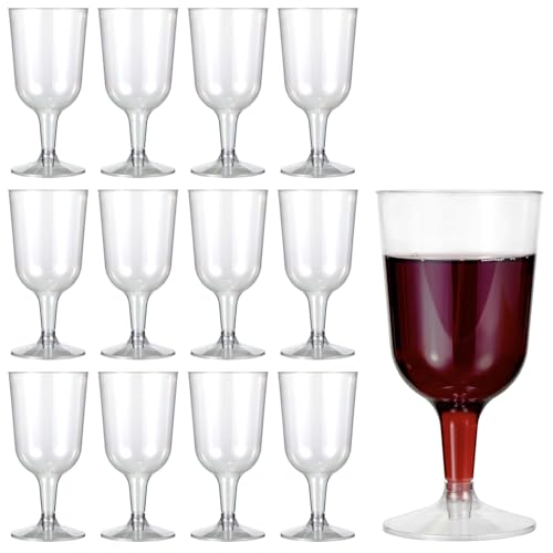 MATANA 12 Premium Weingläser Kunststoff, Plastik Weingläser, 180ml - Stabil & Wiederverwendbar - Mehrweg Cocktailgläser, Weinglas Kunststoff, Weinbecher für Hochzeiten, Partys von MATANA