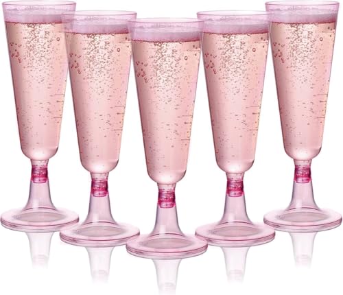 MATANA 24 Premium Rosa Sektgläser aus Kunststoff, 150ml - Stabil & Mehrweg - Plastik Sektgläser Pink, Champagner Gläser, Cocktailglas, Sektbecher, Proseccogläser für Hochzeit, Junggesellinnenabschied MATANA 24 Premium Rosa Sektgläser aus Kunststoff, 150ml - Stabil & Mehrweg - Plastik Sektgläser Pink, Champagner Gläser, Cocktailglas, Sektbecher, Proseccogläser für Hochzeit, Junggesellinnenabschied von MATANA