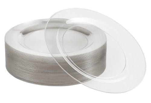 MATANA 25 Premium Plastikteller mit Silberglitzer, 26cm - Mehrweg Kunststoffteller - Hartplastik Partyteller für Hochzeiten, Geburtstage, Partys - Elegantes & Stabiles Partygeschirr von MATANA