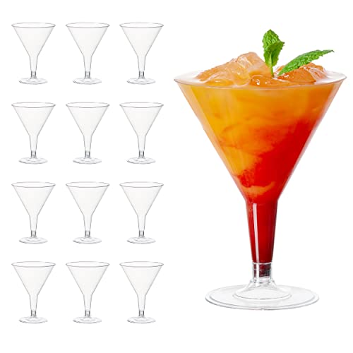 MATANA 48 Plastik Cocktailgläser, Martini Gläser Kunststoff, 210ml - Stabile & Mehrweg Plastikbecher - Cocktail Becher, Dessertbecher für Partys, Geburtstagen, Hochzeiten von MATANA