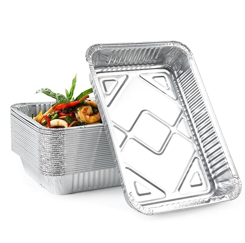 MATANA - 50 wiederverwendbare Aluminium-Folien-Bratschalen/Behälter - 31x21cm (2000ml) von MATANA