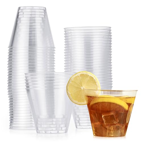 MATANA 60 Hartplastik Partybecher, Plastikbecher, 270ml / 9oz - Mehrweg Kunststoffbecher, Cocktailgläser, Cocktail Becher für Geburtstage, Hochzeiten & Partys - Elegant & Stabil von MATANA