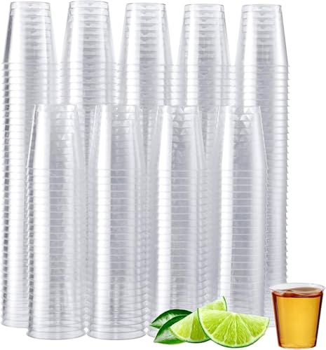 MATANA 600 Schnapsgläser aus Plastik, Transparent 3cl - Pinnchen Kunststoff, Shotgläser, Shot Becher, Schnapsbecher, Plastikbecher - Party Zubehör - Stabil & Mehrweg von MATANA