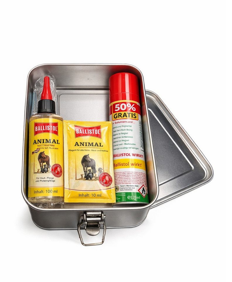 MATEC Germany Ersatzteile Geschenkbox Ballistol ANIMAL Geschenke-Set in Edelstahlbox, 2 Fächer von MATEC Germany Ersatzteile