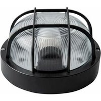 Runde Außenwandleuchte IP54 E27 schwarz von MATEL