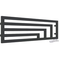 Horizontaler Heizungsbetrieb Handtuchheizkörper - Mattschwarz - Höhe 360mm Breite 1140mm - 411 Watt - ANG360/1140HYPN von MATISÈRE