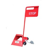 Matisère - Cale roue acier avec panneau stop et roulettes - CR-250-R von MATISÈRE