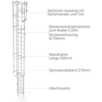Matisère - Ortsfeste Steigleitern mit seitlichem Auslauf, Tür und SperrTür - Steighöhe von 3.10 bis 3.60m - CS36-SL-CSPC Matisère - Ortsfeste Steigleitern mit seitlichem Auslauf, Tür und SperrTür - Steighöhe von 3.10 bis 3.60m - CS36-SL-CSPC von MATISÈRE