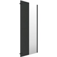 Matisère - Heizkörper mit integriertem Spiegel - Mattschwarz - Höhe 1700mm Breite 680mm - 646 Watt - TRI1700/680MSXN von MATISÈRE
