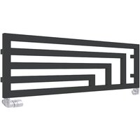 Horizontaler Heizungsbetrieb Handtuchheizkörper - Mattschwarz - Höhe 360mm Breite 1140mm - 411 Watt - ANG360/1140HSXN von MATISÈRE