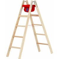 Maler Doppelleiter aus Holz 2x5 Stufen - Hauteur atteignable 2.85m - 71499/2x5 von MATISÈRE