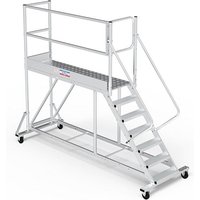 Mobile Plattform mit Geländer links und hinten + Sicherheitstür - Maximale Arbeitshöhe 2.80m - PTF204G-RSP von MATISÈRE