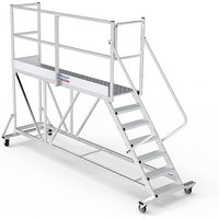 Mobile Plattform mit Geländer links und hinten + Sicherheitstür - Maximale Arbeitshöhe 3.80m - PTF2509G-RSP von MATISÈRE