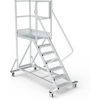 Mobile Plattform mit Geländer links und hinten 2 Zugangsrampen + Sicherheitstür - Maximale Arbeitshöhe 4.40m - PTF112D-RSP von MATISÈRE