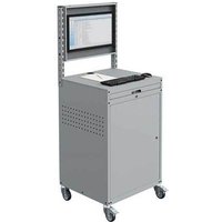 Mobiler Computerschrank - Hellgrau RAL7035 - Neigbarer Bildschirm - W040010028-GCGC von MATISÈRE