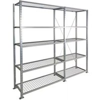 Regale mit Fachböden aus Gitter: Sprinklerstandard - 5 Ebenen - Startmodul - BxHxT: 1250x2000x500mm - RAYOSPR/201250/D Regale mit Fachböden aus Gitter: Sprinklerstandard - 5 Ebenen - Startmodul - BxHxT: 1250x2000x500mm - RAYOSPR/201250/D von MATISÈRE