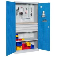 Werkstattschränke, gelocht - 2 Schubladen, 2 Regale und Fachböden aus Holz - Modularer Lagerschrank - W030080002-GCBI Werkstattschränke, gelocht - 2 Schubladen, 2 Regale und Fachböden aus Holz - Modularer Lagerschrank - W030080002-GCBI von MATISÈRE