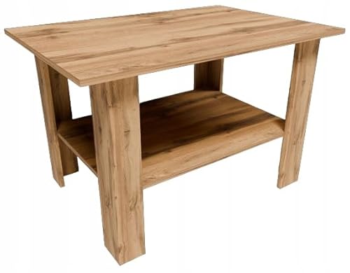 MATKAM Couchtisch Ł1, H 55 x B 87 x T 60 cm, mit Verstellbarem Regal, Wohnzimmer Couchtisch Modern, Wohnzimmertisch Universal (Wotan Eiche) von MATKAM
