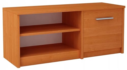 MATKAM Fernsehkommode BODO 1D, H42 x B98 x T35 cm, TV Lowboard, TV Unterteil, hochwertig, ideal für jeden Raum (Erle) von MATKAM