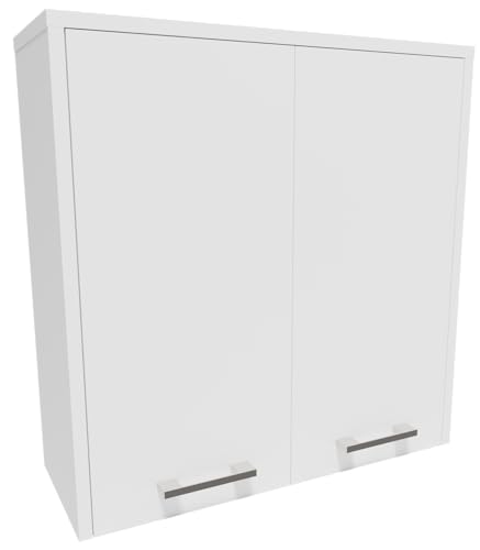MATKAM Hängeschrank FW60BIA H60 x B60 x T22,5 cm, mit 2 Türen, funktionales Design, einfache Montage (Weiß) von MATKAM