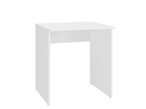 MATKAM Kleiner Schreibtisch Bodo 70R Konsole H 75 x B 70 x T 50 cm, laminierte Möbelplatte, stabile Konstrukton (Weiß) von MATKAM