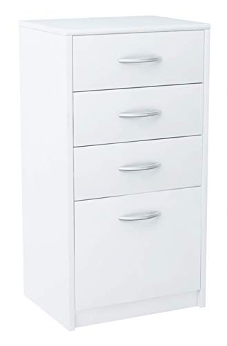 MATKAM Kommode mit Schubladen - Schrank mit 4 Drawers - geräumige Komode - solide Schubladenschrank H:85 B:45 T:35 cm - Kommode Schlafzimmer, Wohnzimmer und Flur Möbel - Weiß von MATKAM