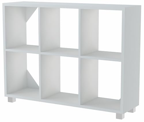 MATKAM Offenes Standregal Modus 3x2, B113 x H81 x T31 cm, modulares Design, erweiterbar mit Schubladen/Fronten, ideal für Wohnzimmer und Büro (Weiß) von MATKAM