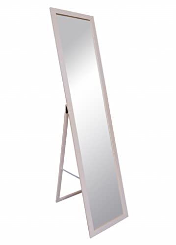 MATKAM Standspiegel B36 x H152 x T44 cm, Spiegelrahmen furniert, Spiegelpaneel 150 x 30 cm (Rosa) von MATKAM