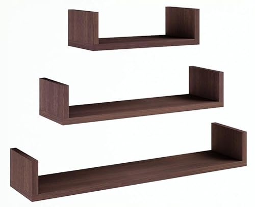 MATKAM Wandregal EX3 KLEIN 3er Set, Schweberegale aus Laminat mit unsichtbarer Halterung für dezente Wandmontage (Wenge) von MATKAM