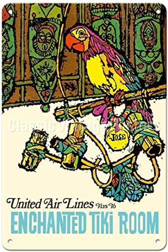 Enchanted Tiki Room United Air Lines Vintage-Reiseposter aus Metall von MATLPAS