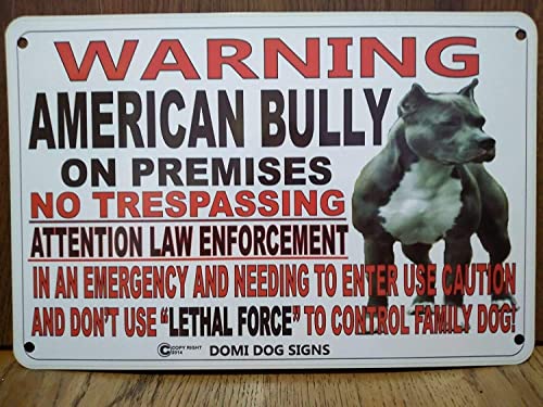 Metallschild "Warn American Bully Dog for Fence Beware of Dog", 20,3 x 30,5 cm von MATLPAS
