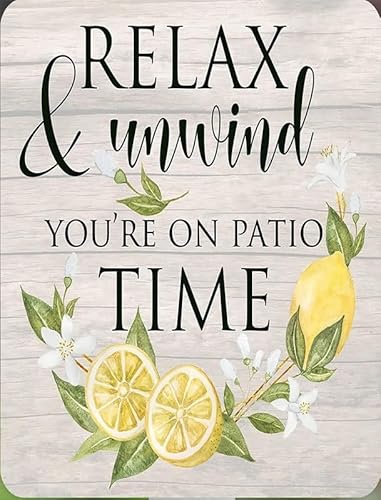 Gartenschild "Relax And Unwind" You 'Re On Patio Time Yard Sign Home Decor Metal Garden Sign Flower Welcome Sign Lemons Leaves Tin Signs For Bar 8x12 Inch Gartenschild "Relax And Unwind" You 'Re On Patio Time Yard Sign Home Decor Metal Garden Sign Flower Welcome Sign Lemons Leaves Tin Signs For Bar 8x12 Inch von MATLPATS