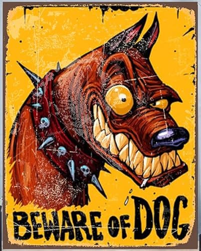 MATLPATS Metall-Warnschild "Beware of Dog", 30,5 x 20,3 cm, für den Außenbereich, für Terrasse, Tür, Dose, mehrfarbig, Einheitsgröße von BYUP
