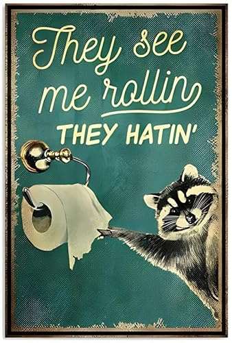 Metallschild Racoon They See Me Rolling They Hatin Blechschilder Neujahr Ostern Wanddekoration Bar Pub Familie Cafe Schilder für Zuhause Kaffee Wanddekoration Retro Bar Garage Metall-Blechschild 30,5 Metallschild Racoon They See Me Rolling They Hatin Blechschilder Neujahr Ostern Wanddekoration Bar Pub Familie Cafe Schilder für Zuhause Kaffee Wanddekoration Retro Bar Garage Metall-Blechschild 30,5 von MATLPATS