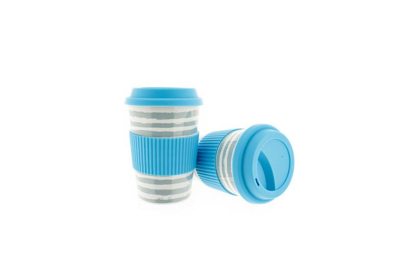 MATO Coffee-to-go-Becher Kaffeebecher To Go, Porzellan Coffee to go Becher mit Deckel 350ml ZH4 von MATO